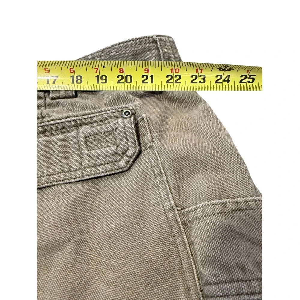 Duluth Trading Co Mens 46‎ Cargo Shorts Olive Green Cotton Canvas Worker Rugged
